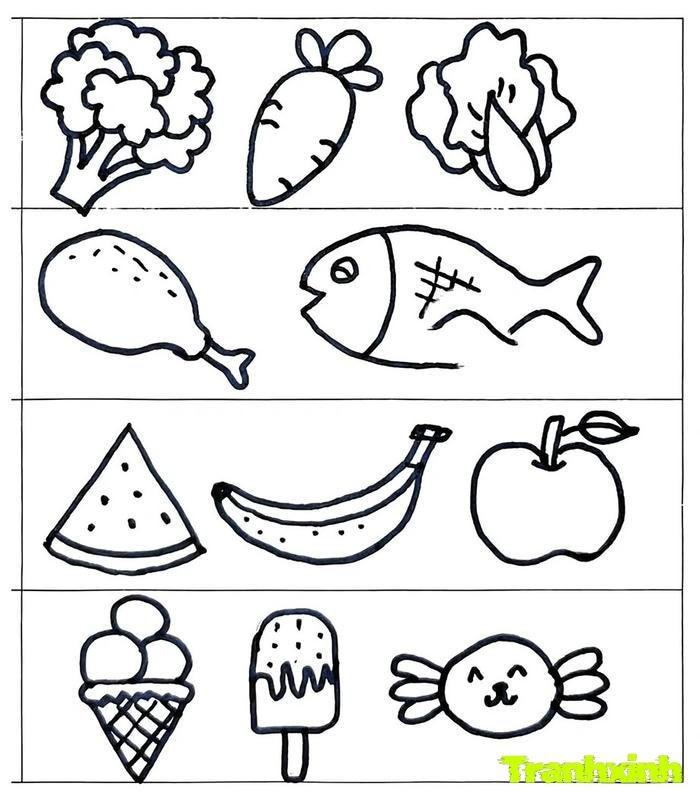 tranh tô màu các nhóm thực phẩm cho bé 37