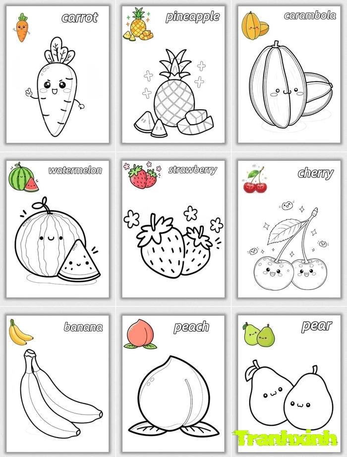 tranh tô màu các nhóm thực phẩm cho bé 5