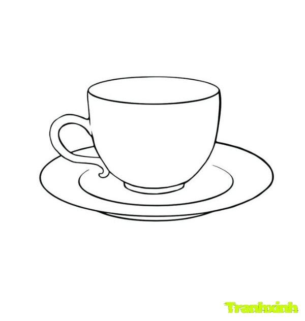 tranh tô màu cái đĩa cafe