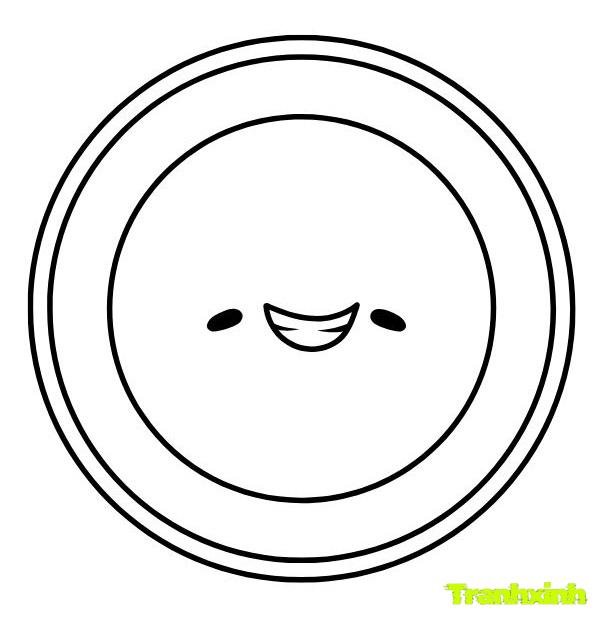 tranh tô màu cái đĩa cười