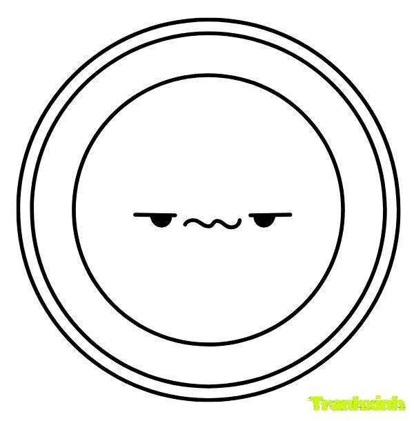 tranh tô màu cái đĩa cute