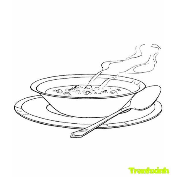 tranh tô màu cái đĩa để bát
