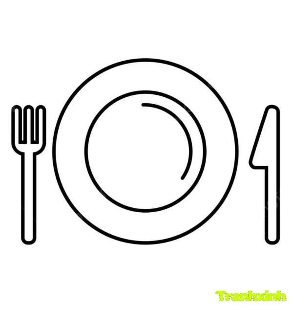 tranh tô màu cái đĩa không