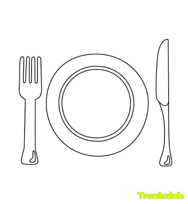 tranh tô màu cái đĩa kiểu tây