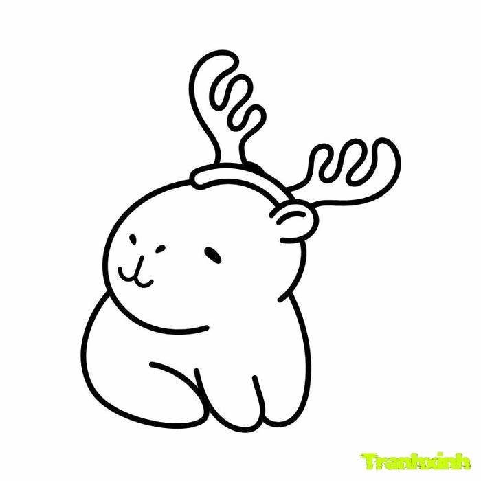 tranh tô màu capybara dễ thương đeo sược