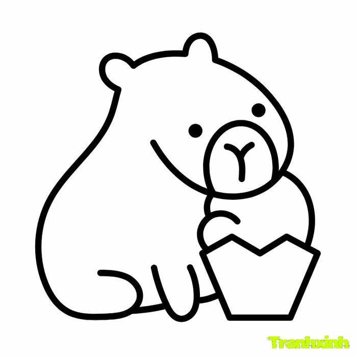 Bộ sưu tập 296+ mẫu tranh tô màu Capybara hài hước và cute