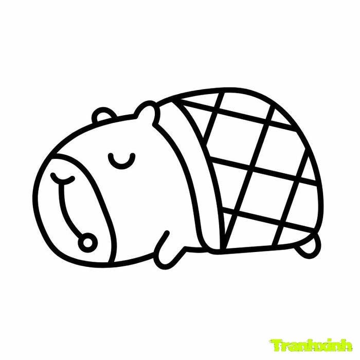 tranh to màu capybara đơn giản cho bé