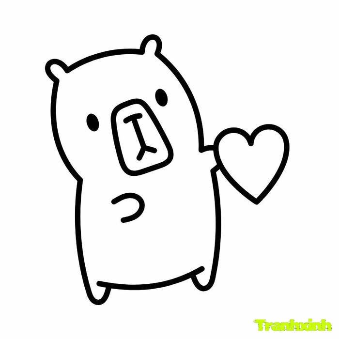 tranh to màu capybara đơn giản cho các bé