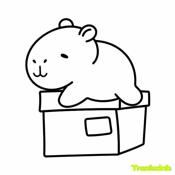 tranh to màu capybara đơn giản nhất