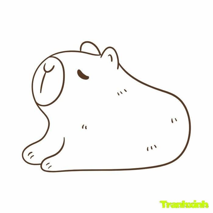 tranh to màu capybara đơn giản