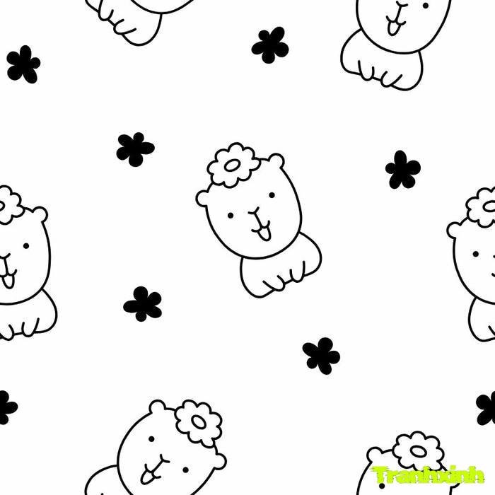 tranh tô màu capybara in