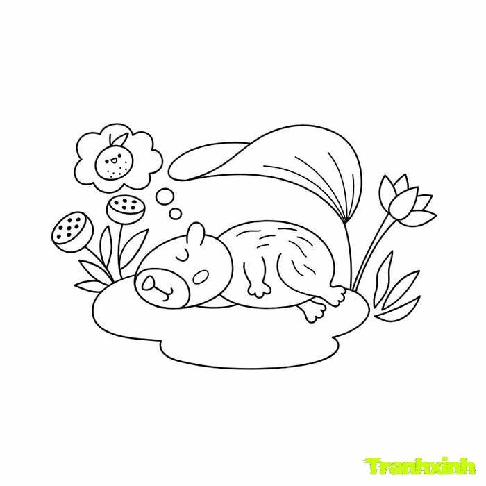 tranh tô màu capybara pdf download
