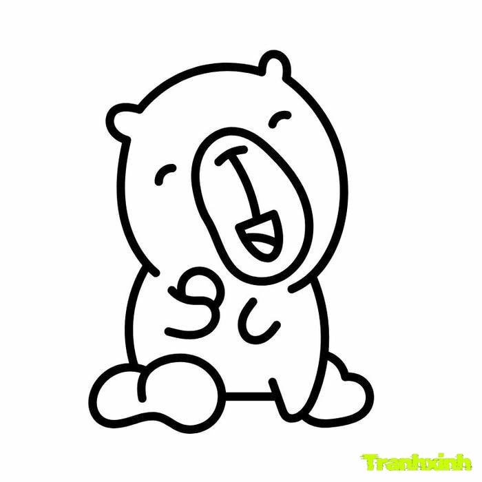 tranh tô màu capybara vẽ