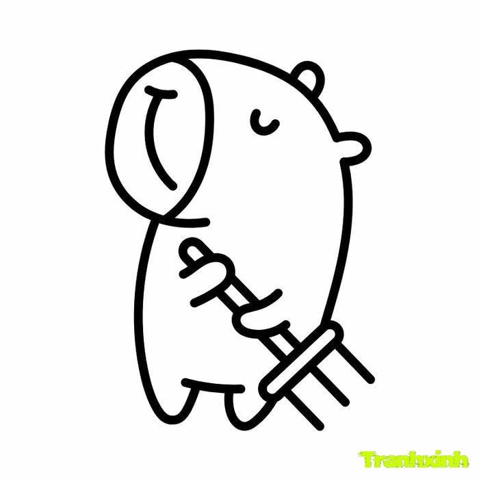 tranh tô màu capybara