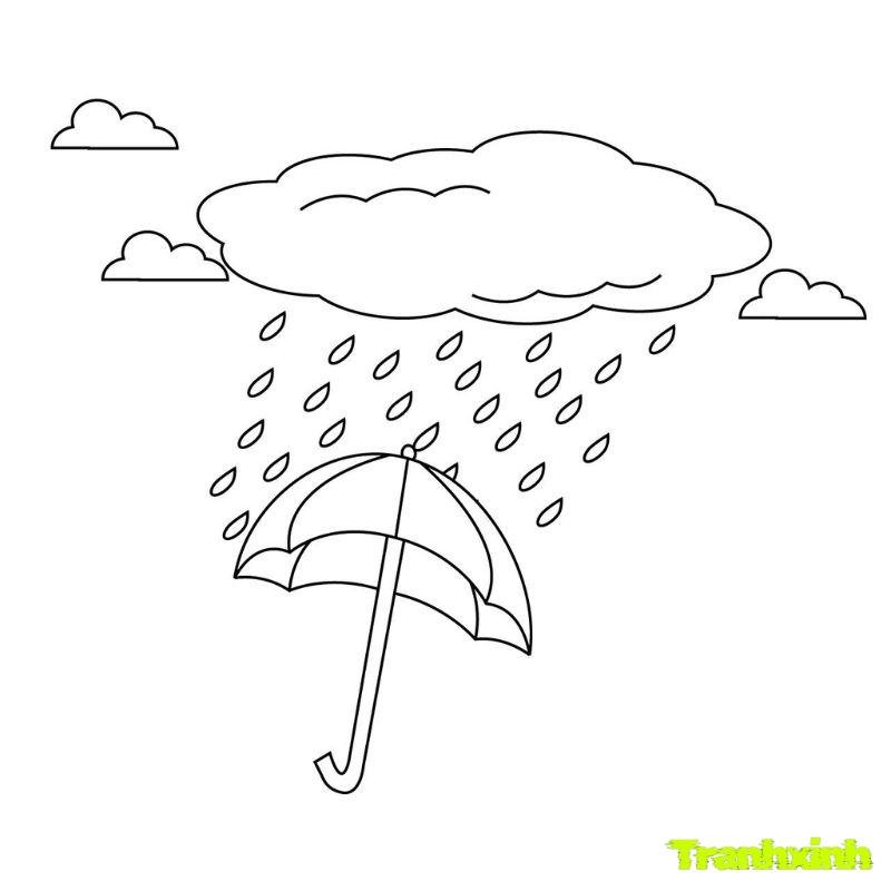 tranh to màu trời mưa