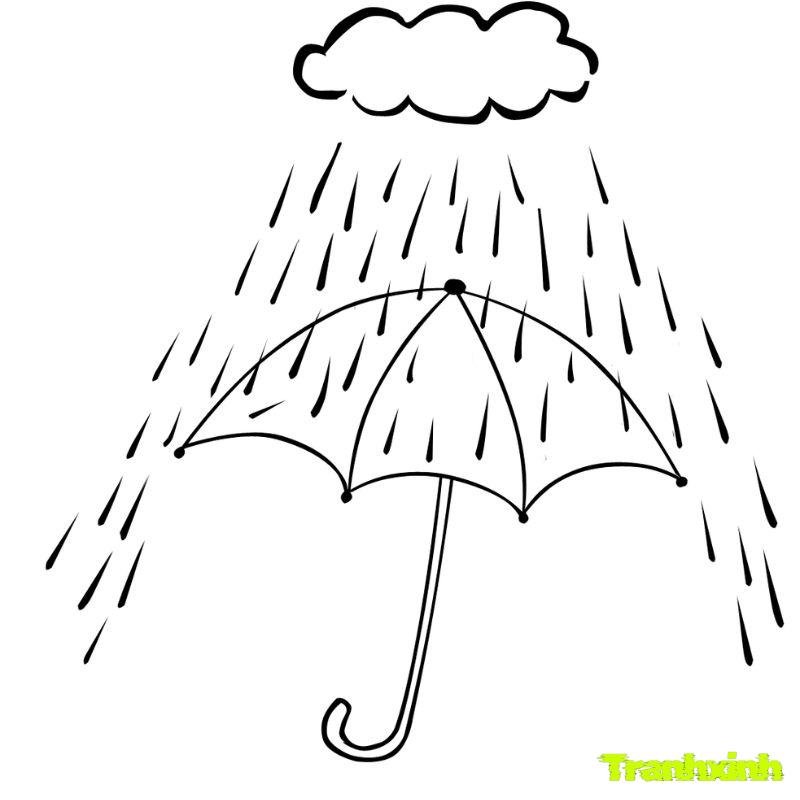 tranh tô màu trời mưa