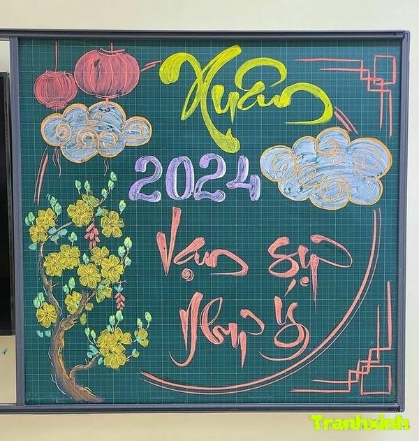 vẽ bảng trang trí tết vạn sự