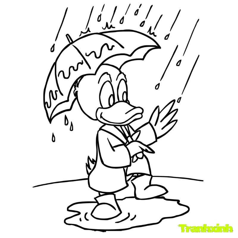 vẽ bức tranh trời mưa