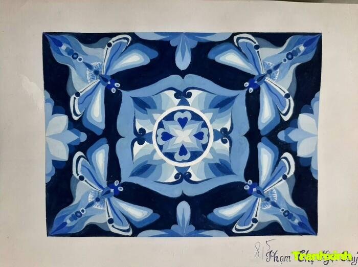 Trang trí hình chữ nhật bố cục cân đối