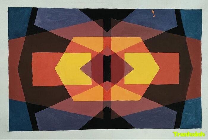 Trang trí hình chữ nhật bố cục đẹp