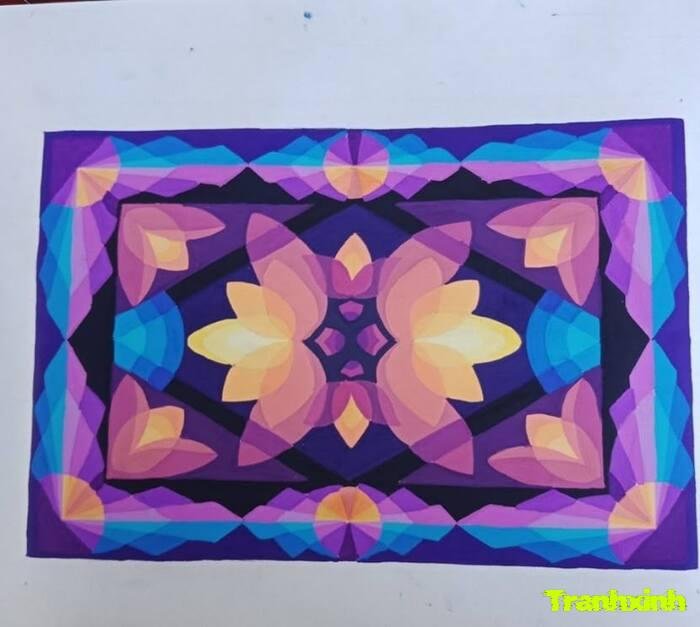 Trang trí hình chữ nhật nền sáng nghệ thuật