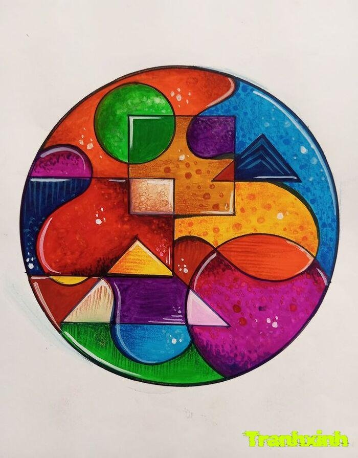 Trang trí hình tròn bố cục cân đối