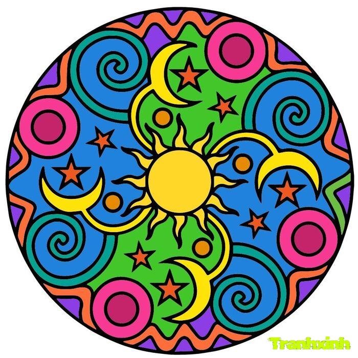 Trang trí hình tròn bố cục hài hòa