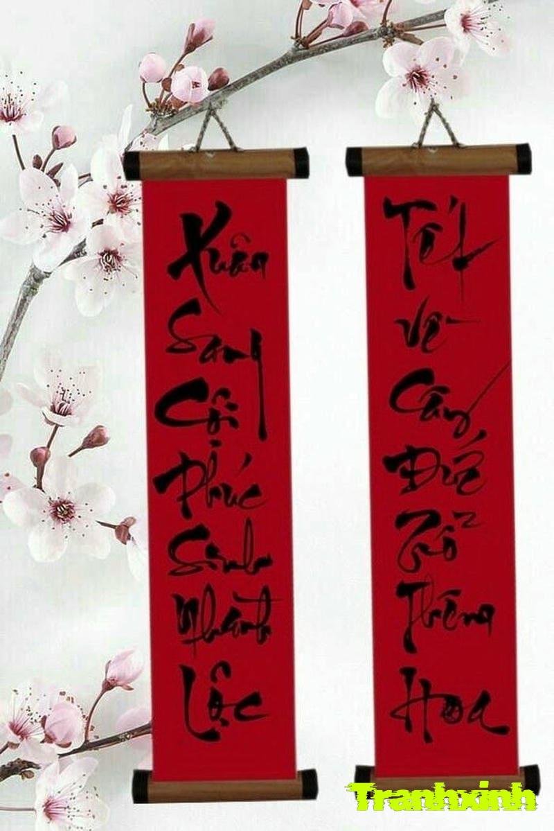 ảnh trang trí câu đối ngày tết