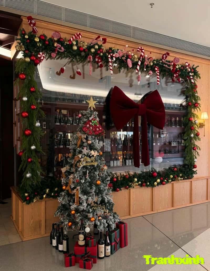 ảnh trang trí cửa kính noel
