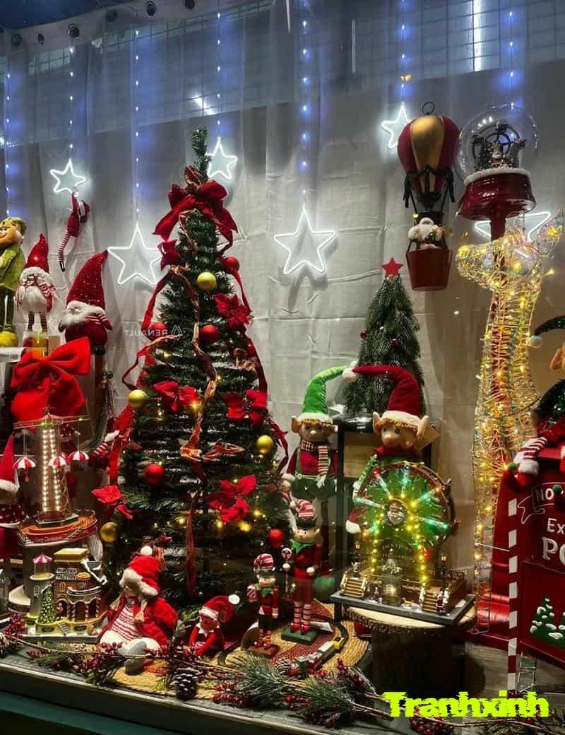anh trang trí cửa kính noel