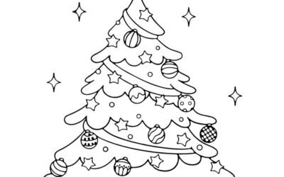 anh tranh tô màu cây thông noel