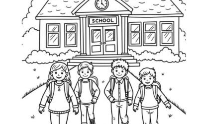 ảnh tranh tô màu chủ đề trường mầm non (1)