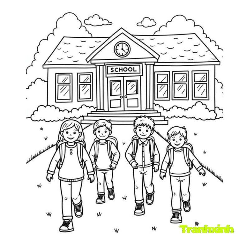 Bộ 99+ tranh tô màu chủ đề trường mầm non đẹp nhất cho bé