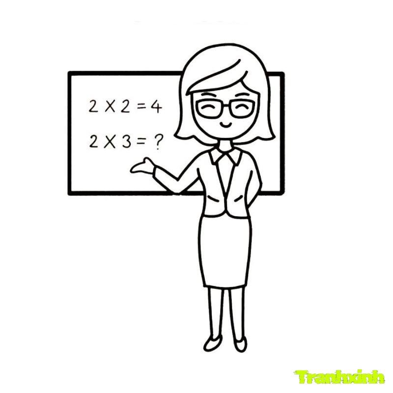 anh tranh tô màu cô giáo