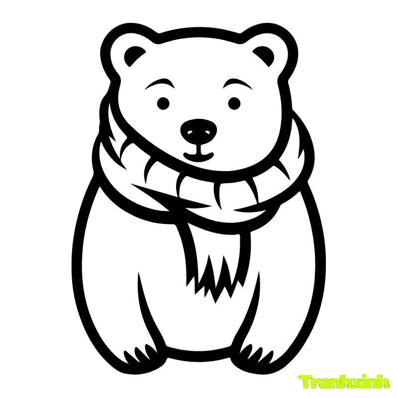 ảnh tranh tô màu con gấu hd
