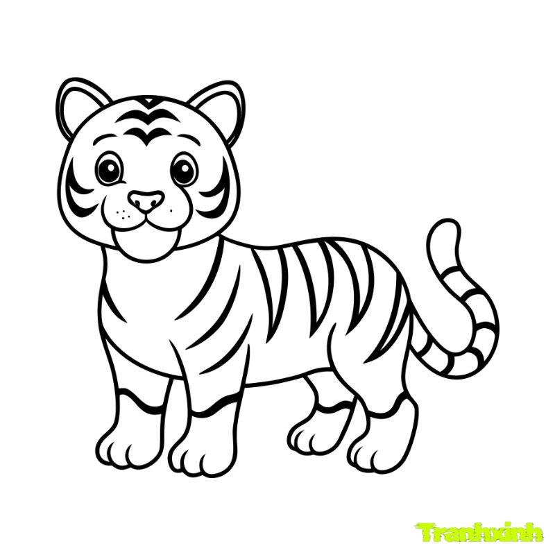 ảnh tranh tô màu con hổ
