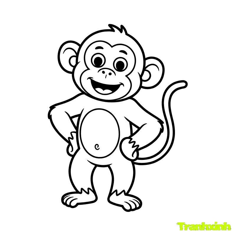 ảnh tranh tô màu con khỉ