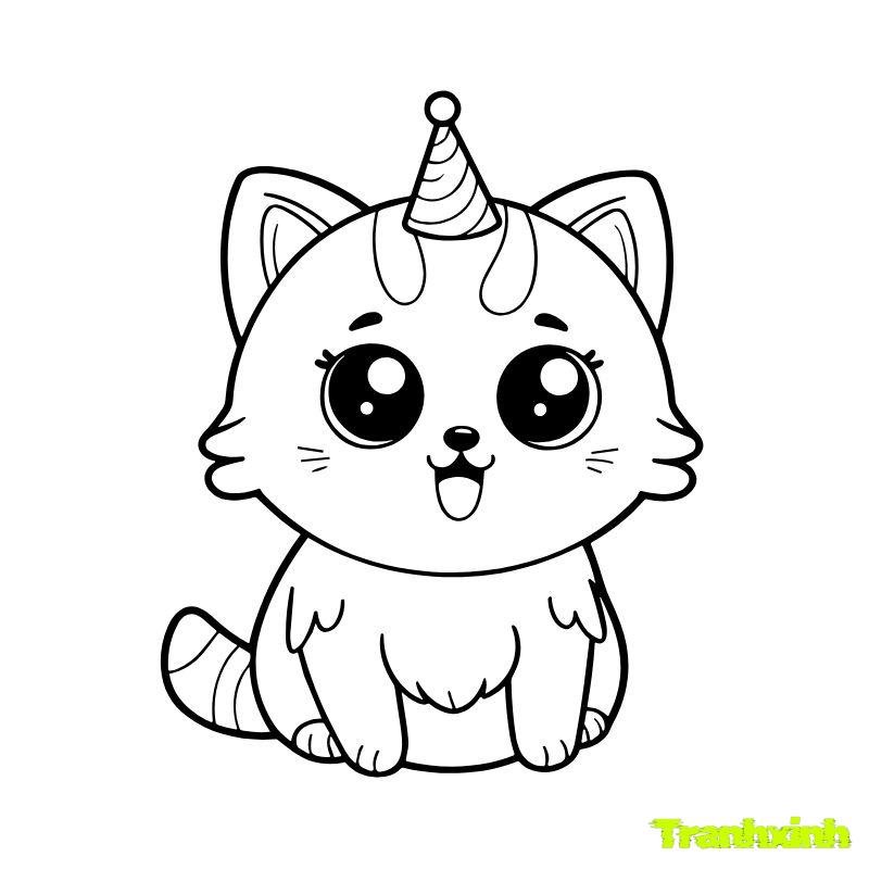 anh tranh tô màu con mèo