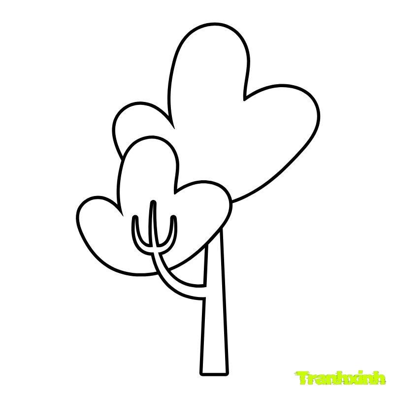 bé tập tô màu cây xanh