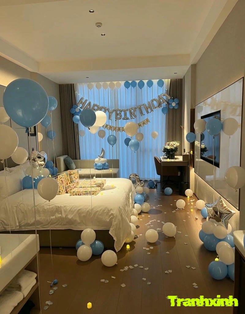bóng bay trang trí phòng cưới