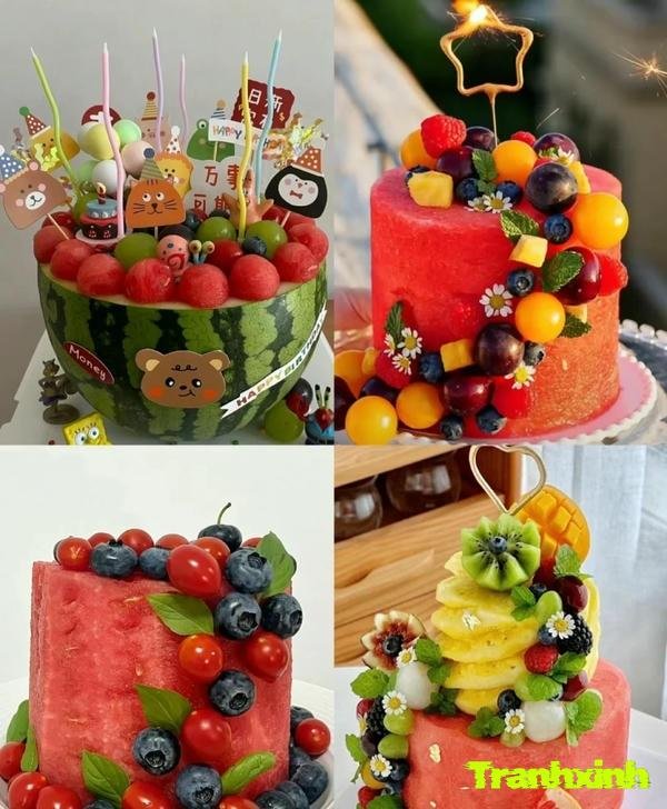 cách trang trí dưa hấu đẹp