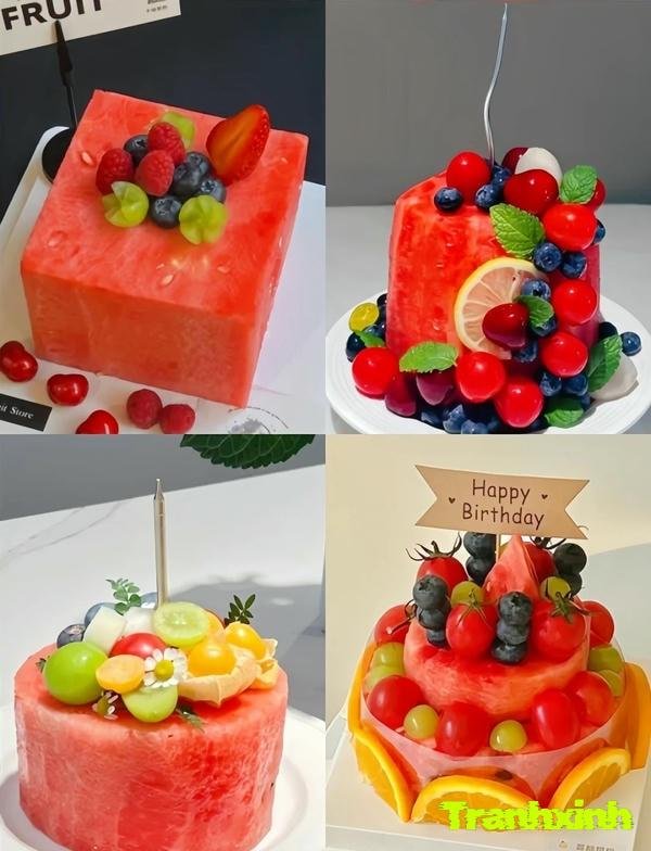 cách trang trí dưa hấu đơn giản