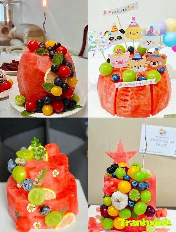 cách trang trí dưa hấu và thơm