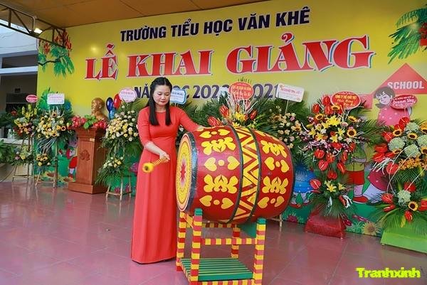 cách trang trí trống khai giảng