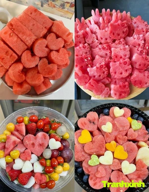cắt dưa hấu trang trí
