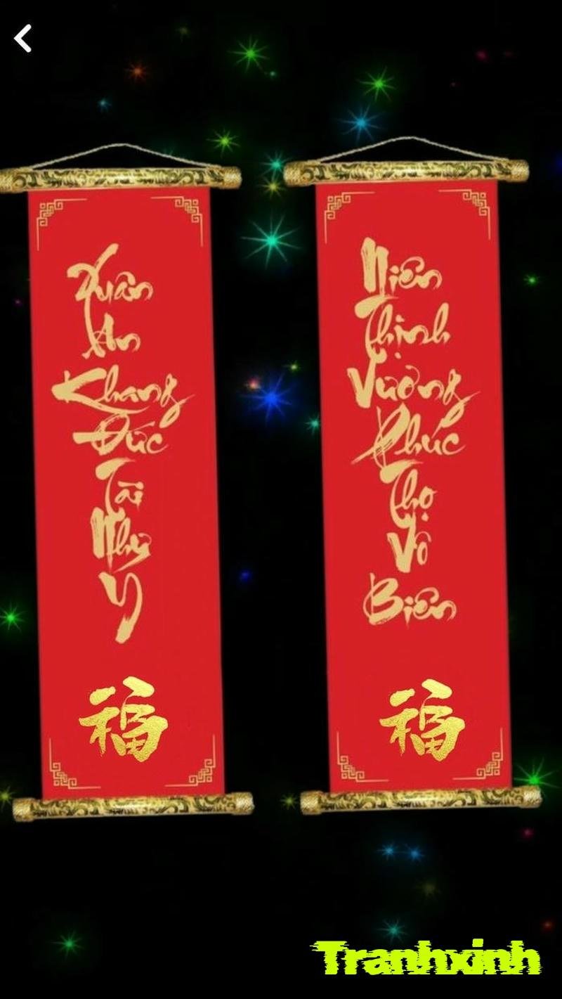 câu đối tết trang trí