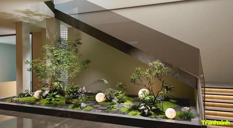 cây giả trang trí phòng khách