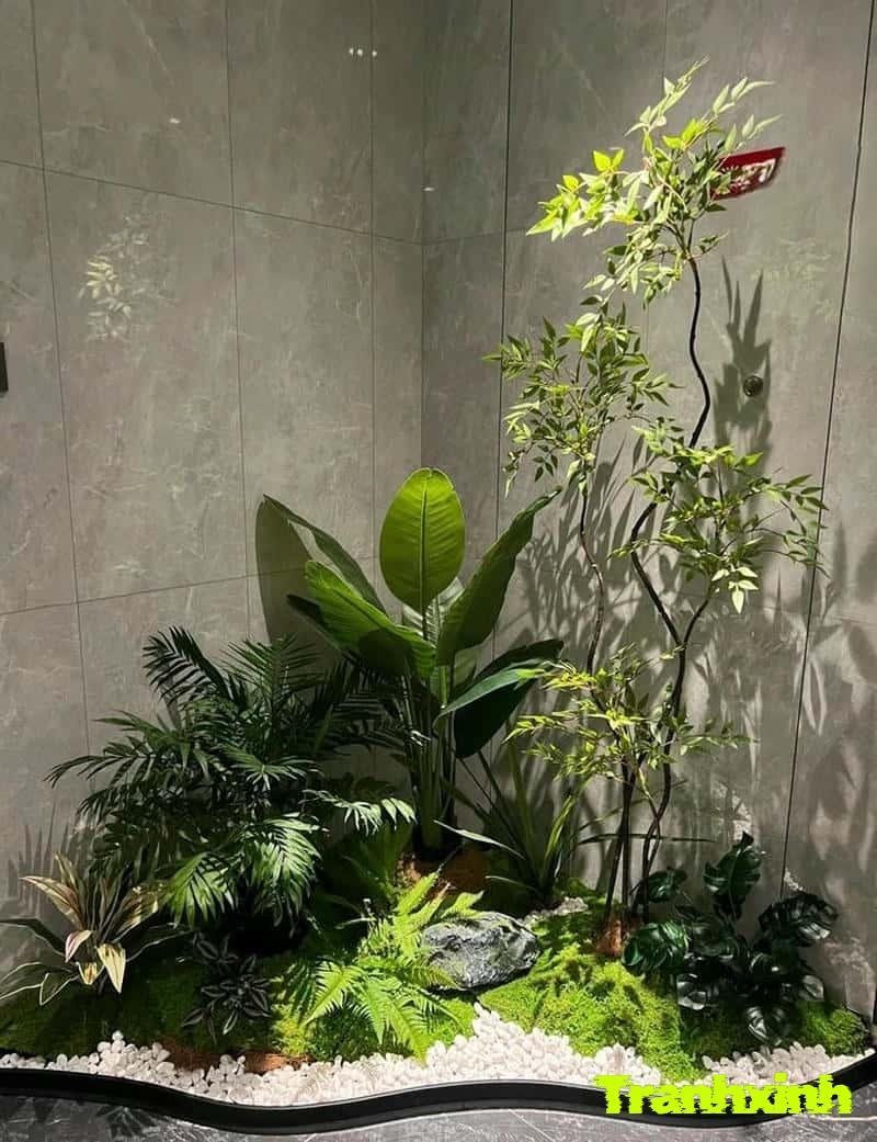 cây hoa giả trang trí phòng khách