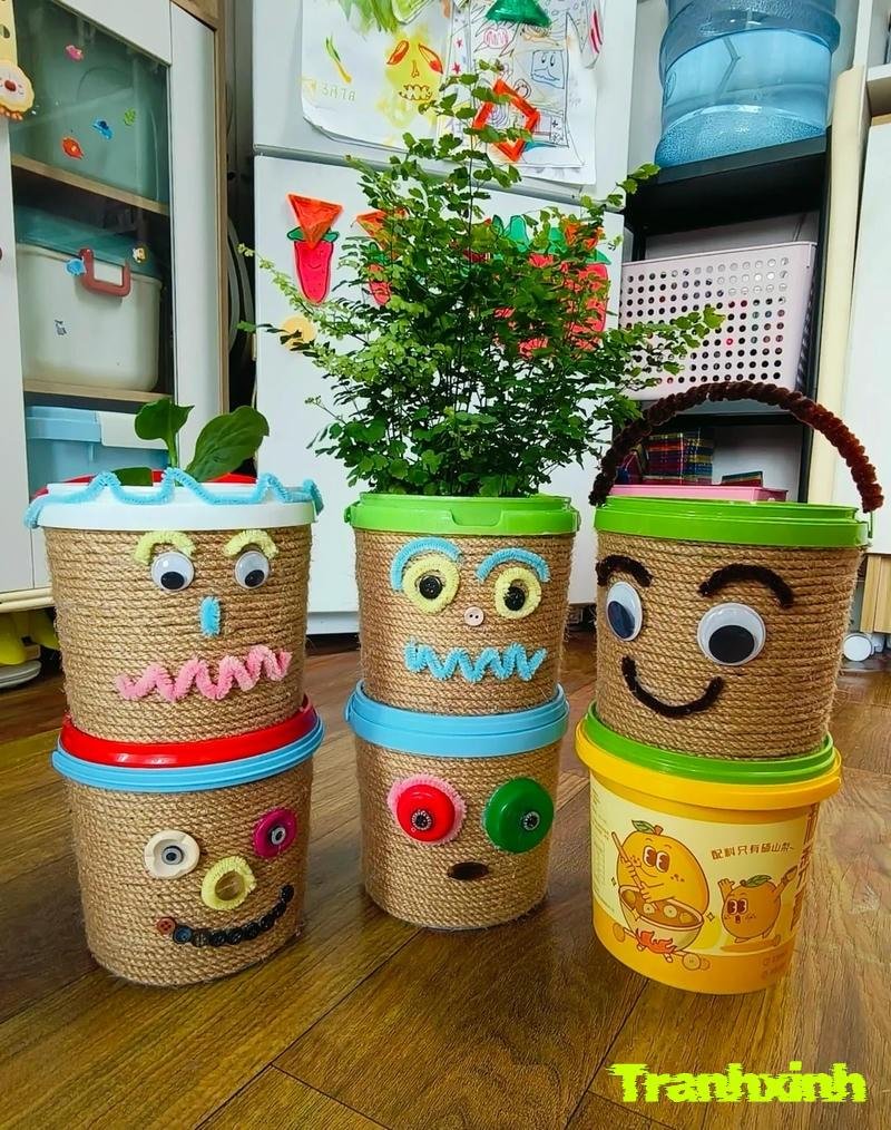 chậu cây giả trang trí