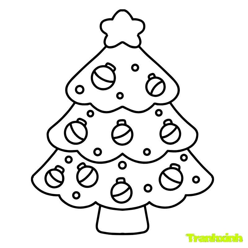 christmas tranh tô màu cây thông noel